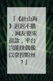 《赴山海》迟迟不播，网友要求退款，平台岂能挟偶像以拿捏粉丝？