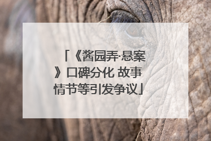 《酱园弄·悬案》口碑分化 故事情节等引发争议