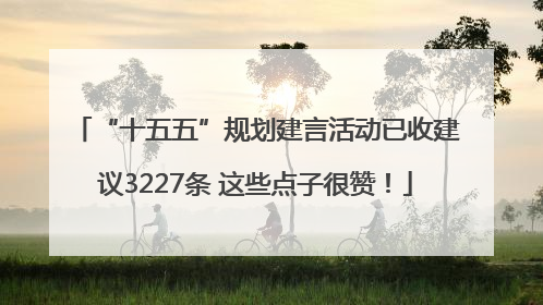 “十五五”规划建言活动已收建议3227条 这些点子很赞！