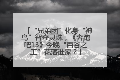 “兄弟团”化身“神鸟”智夺灵珠，《奔跑吧13》今晚“百谷之王”花落谁家？