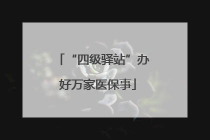 “四级驿站”办好万家医保事