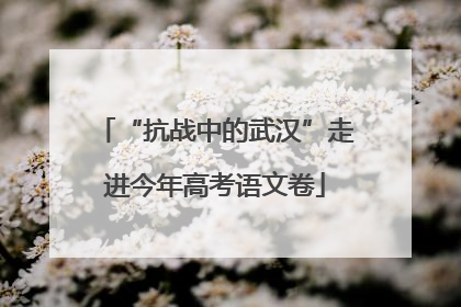 “抗战中的武汉”走进今年高考语文卷