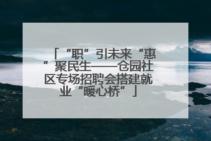 “职”引未来“惠”聚民生——仓园社区专场招聘会搭建就业“暖心桥”