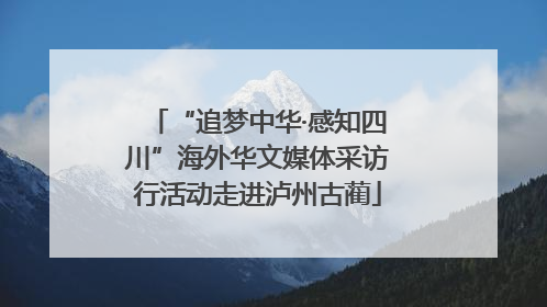“追梦中华·感知四川”海外华文媒体采访行活动走进泸州古蔺