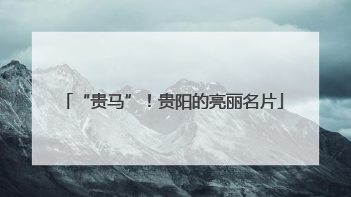 “贵马”！贵阳的亮丽名片