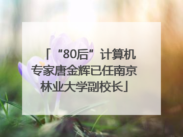 “80后”计算机专家唐金辉已任南京林业大学副校长