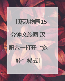环动物园15分钟文旅圈 汉阳六一打开“宠娃”模式