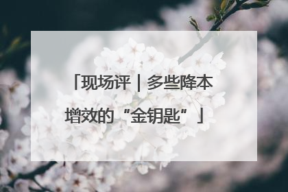 现场评｜多些降本增效的“金钥匙”