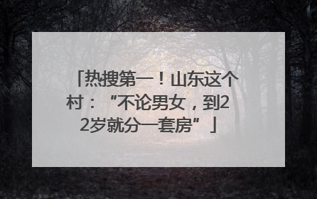 热搜第一！山东这个村：“不论男女，到22岁就分一套房”
