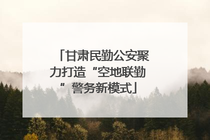 甘肃民勤公安聚力打造“空地联勤”警务新模式