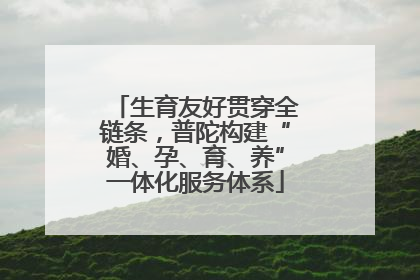 生育友好贯穿全链条，普陀构建“婚、孕、育、养”一体化服务体系