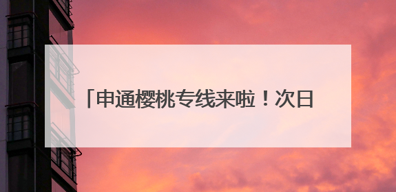 申通樱桃专线来啦！次日达，物流成本省30%
