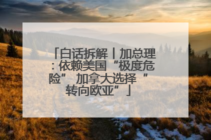白话拆解丨加总理：依赖美国“极度危险” 加拿大选择“转向欧亚”