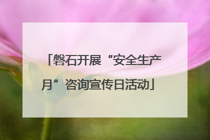 磐石开展“安全生产月”咨询宣传日活动
