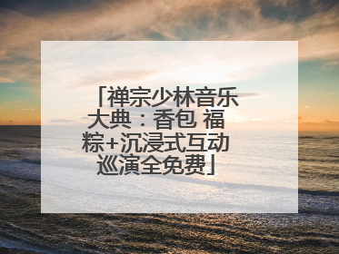 禅宗少林音乐大典：香包 福粽+沉浸式互动巡演全免费