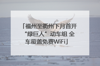 福州至衢州下月首开“绿巨人”动车组 全车覆盖免费WiFi