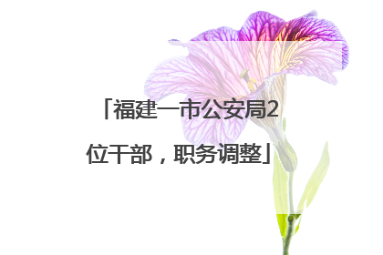 福建一市公安局2位干部，职务调整