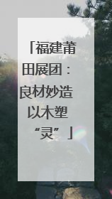 福建莆田展团：良材妙造 以木塑“灵”