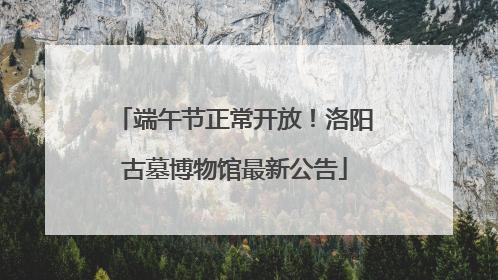 端午节正常开放！洛阳古墓博物馆最新公告