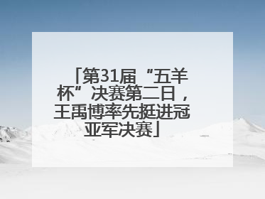 第31届“五羊杯”决赛第二日，王禹博率先挺进冠亚军决赛