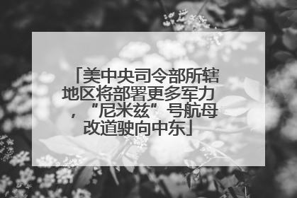 美中央司令部所辖地区将部署更多军力，“尼米兹”号航母改道驶向中东