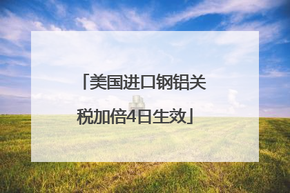 美国进口钢铝关税加倍4日生效