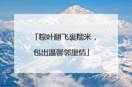 粽叶翻飞裹糯米，包出温馨邻里情