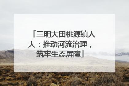 三明大田桃源镇人大：推动河流治理，筑牢生态屏障