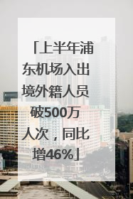上半年浦东机场入出境外籍人员破500万人次，同比增46%