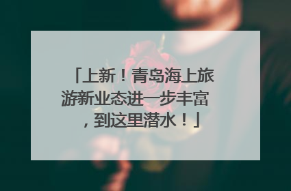 上新！青岛海上旅游新业态进一步丰富，到这里潜水！