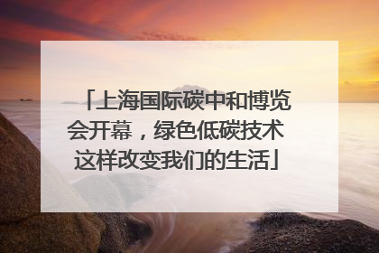 上海国际碳中和博览会开幕，绿色低碳技术这样改变我们的生活