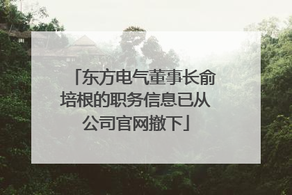 东方电气董事长俞培根的职务信息已从公司官网撤下