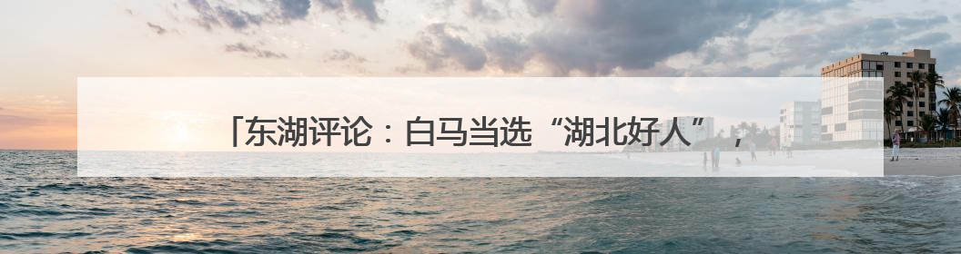 东湖评论：白马当选“湖北好人”，是对动物伙伴道德价值的深情褒奖