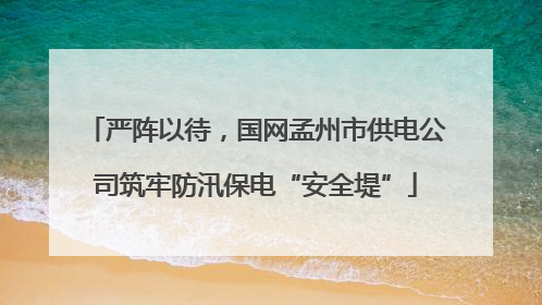 严阵以待，国网孟州市供电公司筑牢防汛保电“安全堤”