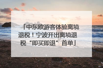 中东欧游客体验离境退税！宁波开出离境退税“即买即退”首单
