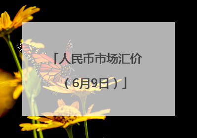 人民币市场汇价（6月9日）