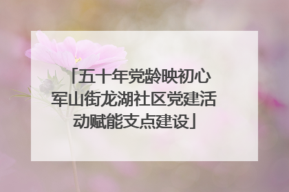 五十年党龄映初心 军山街龙湖社区党建活动赋能支点建设