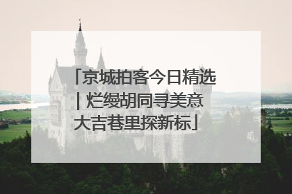 京城拍客今日精选｜烂缦胡同寻美意 大吉巷里探新标