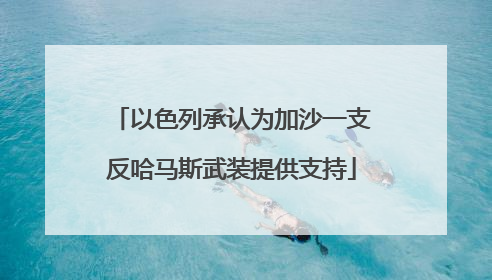 以色列承认为加沙一支反哈马斯武装提供支持