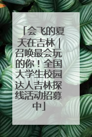 会飞的夏天在吉林｜召唤最会玩的你！全国大学生校园达人吉林探线活动招募中