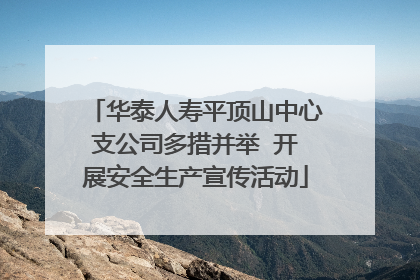 华泰人寿平顶山中心支公司多措并举  开展安全生产宣传活动