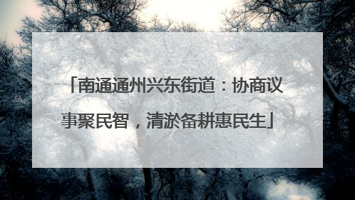 南通通州兴东街道：协商议事聚民智，清淤备耕惠民生