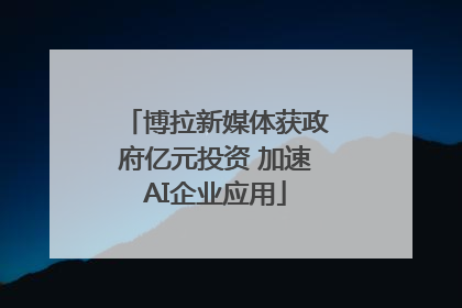 博拉新媒体获政府亿元投资 加速AI企业应用