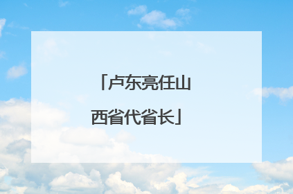 卢东亮任山西省代省长