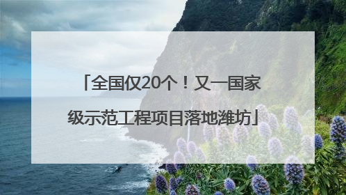 全国仅20个！又一国家级示范工程项目落地潍坊