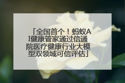 全国首个！蚂蚁AI健康管家通过信通院医疗健康行业大模型双领域可信评估