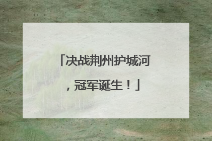 决战荆州护城河，冠军诞生！