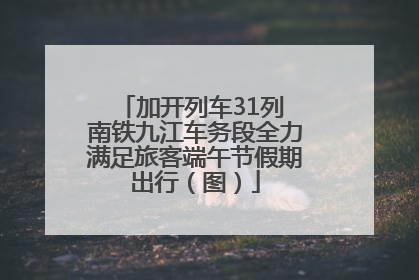 加开列车31列 南铁九江车务段全力满足旅客端午节假期出行（图）