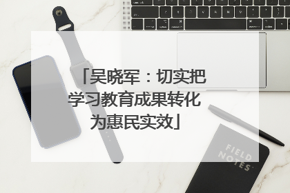 吴晓军：切实把学习教育成果转化为惠民实效