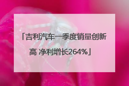吉利汽车一季度销量创新高 净利增长264%